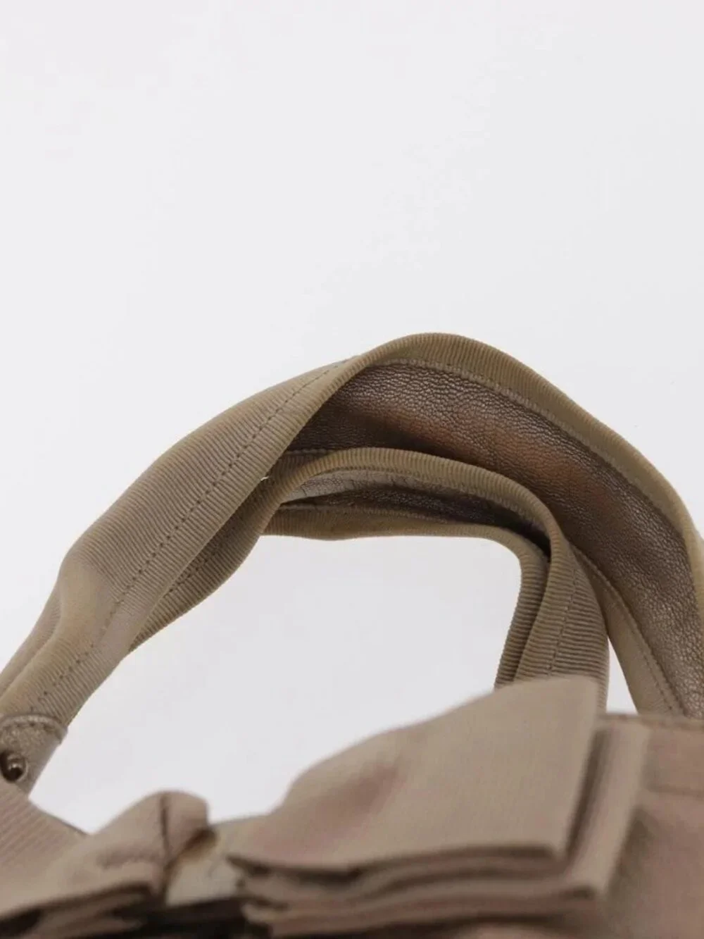 Salvatore Ferragamo Vala Tote Bag Leather Beige Auth BA9685